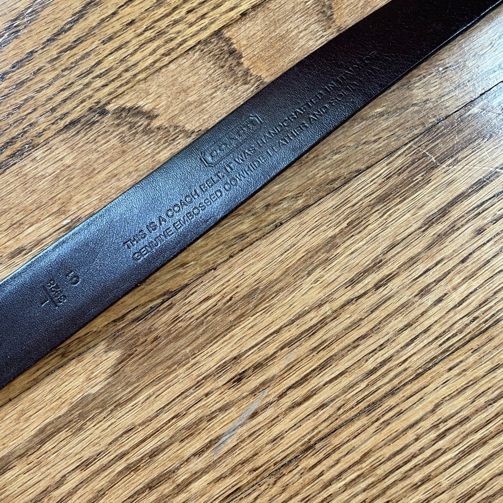 Coach Black Leather Belt with Silver Buckle Size 36 - Picture 3 of 5